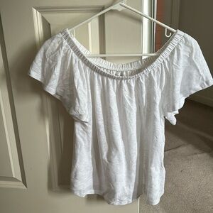 off shoulder white top